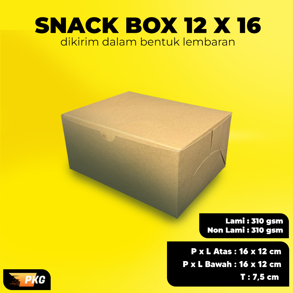 Dus Snack Kraft 16x12 Tebal / Snack Box Kraft / Snack Box Coklat