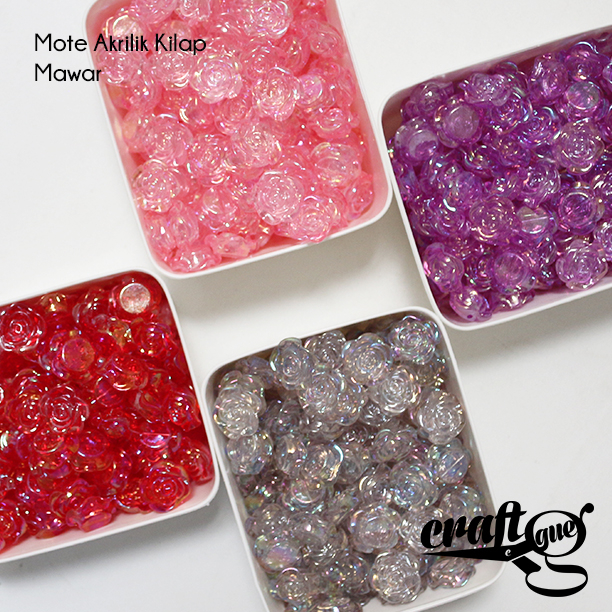 Mote Akrilik Kilap Mawar