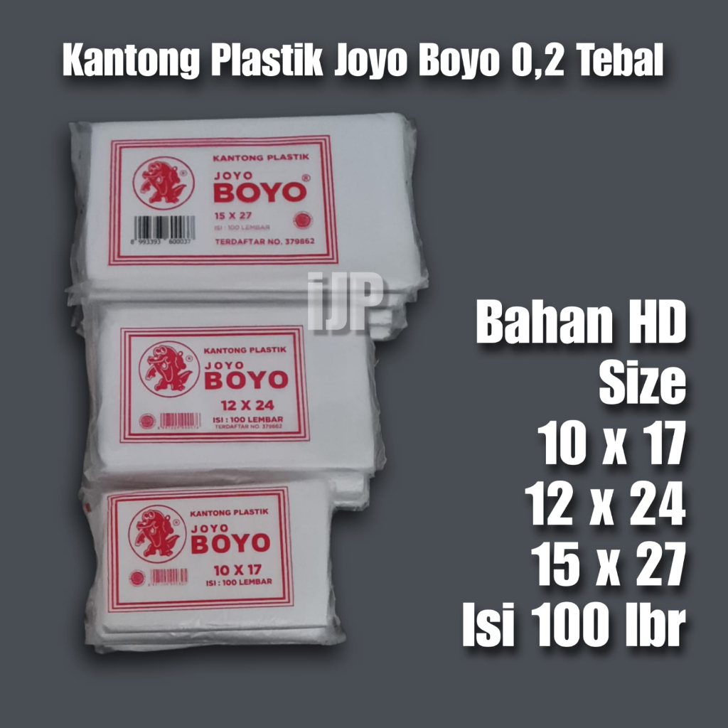 Kantong Plastik Joyo Boyo 100 Lembar HD Tebal Ukuran 10x17 12x24 15x27