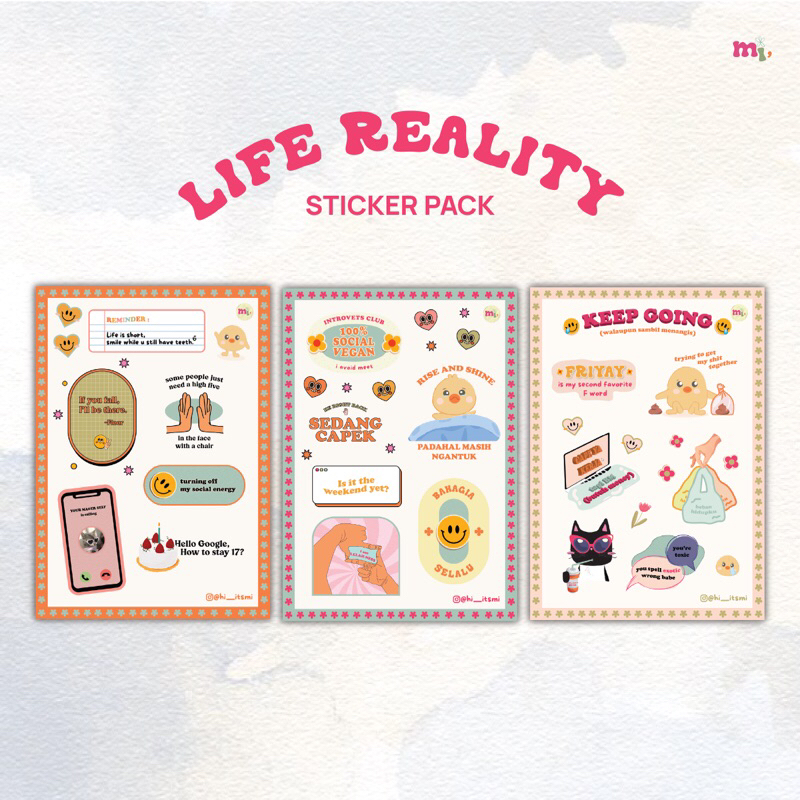 

LIFE REALITY STICKER PACK || STIKER DECORATIVE MATTE VINYL