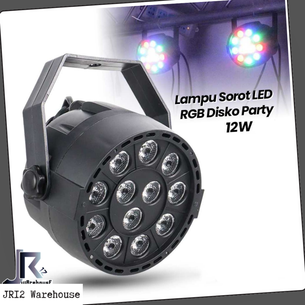 Lampu Sorot Panggung Disco 12 Mata PAR LED DMX Port Remote Control Lampu Disko Tembak Spotlight