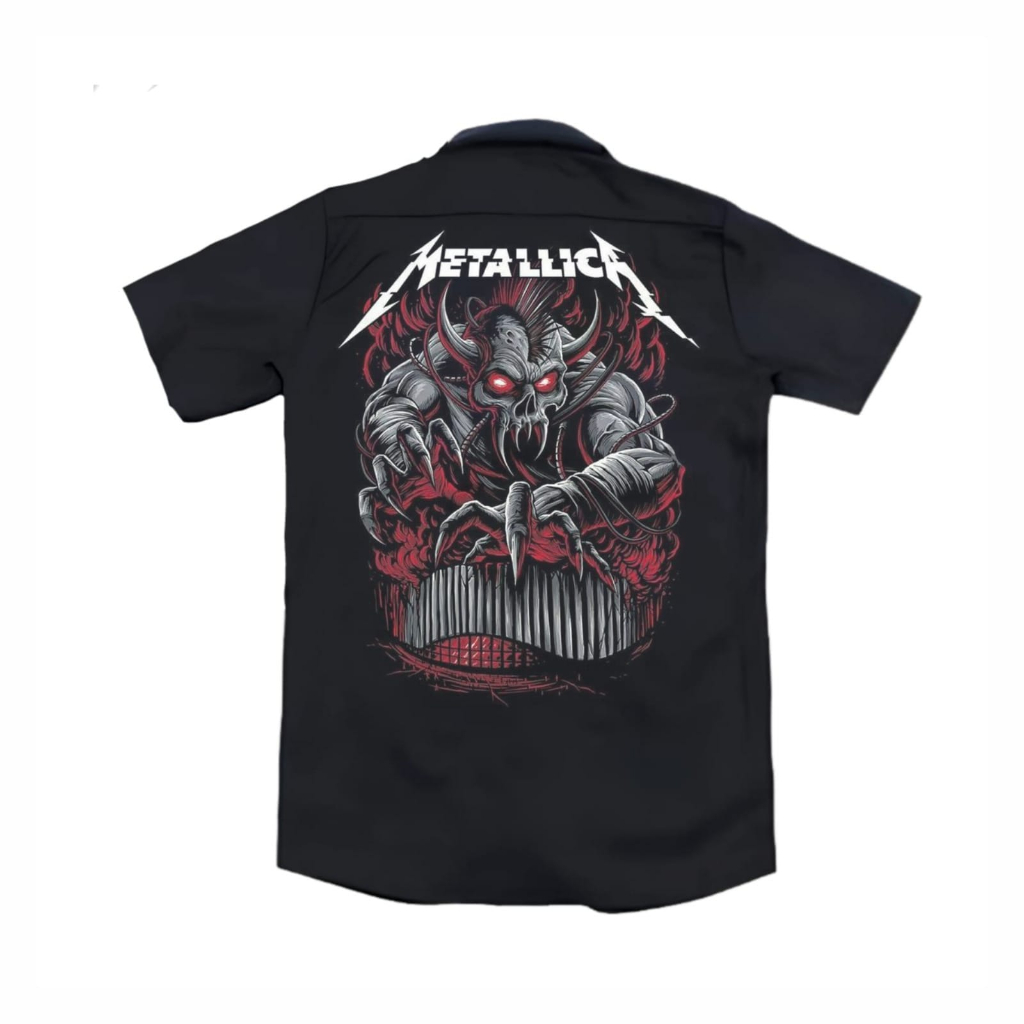 Populasi - Kemeja PDH - Workshirt - METALLICA - PDH MUSIK - Pakaian pria - Pakaian wanita - Vintage 