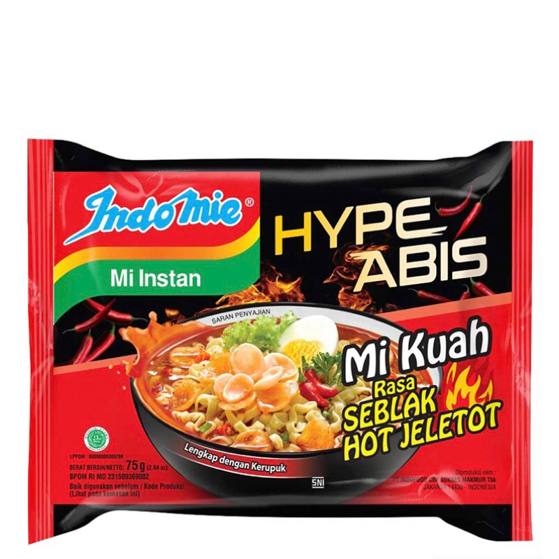 

Indomie hype abis kuah seblak hot jeletot Goreng ayam geprek kebab rendang