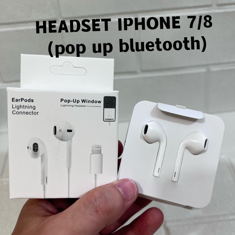 headset lightning headset headphone earphone iphone for 7/8/X/XR/XS/11/12/13/14 konek pop up bluetoo