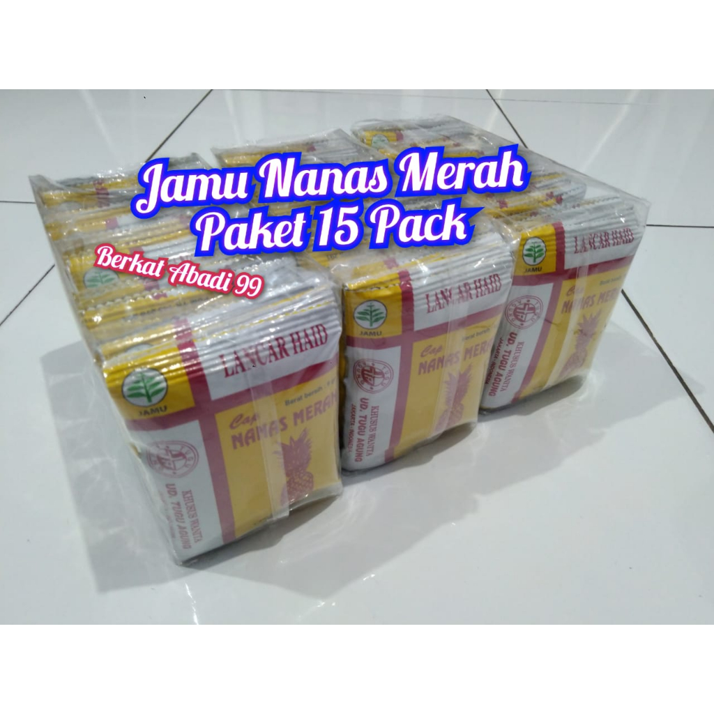 Jamu Nanas Merah Lancar Haid Paket 15 Pack ( 150 Sachet )