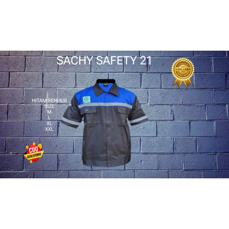 Baju wearpack safety baju proyek/bengkel lengan pendek