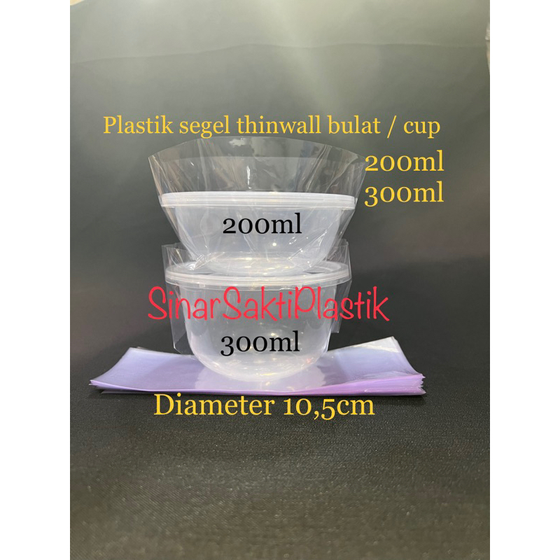 isi 50pcs Plastik segel thinwall bulat cup 300ml 200ml