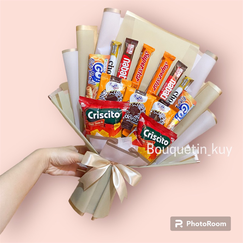 

Buket snack 0090 Murah untuk hadiah kado gift Wisuda sempro ultah graduation