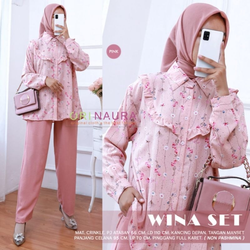 Wina Set Original by Ori Naura | Set Wanita Crinckle Motif - Setelan Kondangan Kuliah Lebaran Cantik