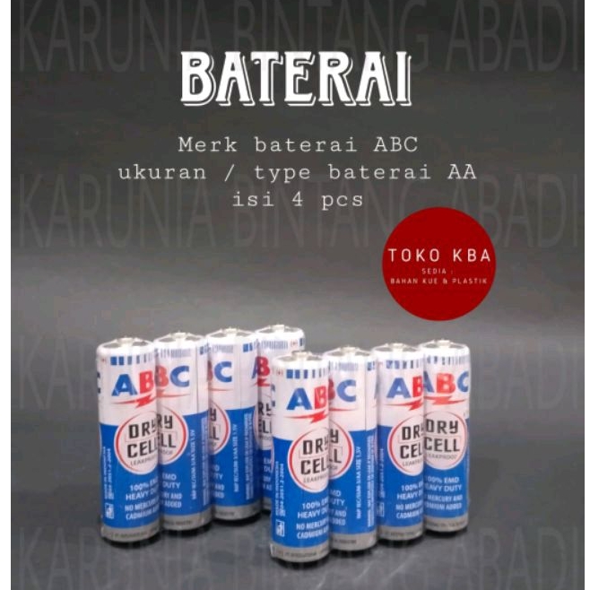 Baterai ABC Biru Tipe AA Batre Type Kecil ( 1 pcs | 4 pcs )