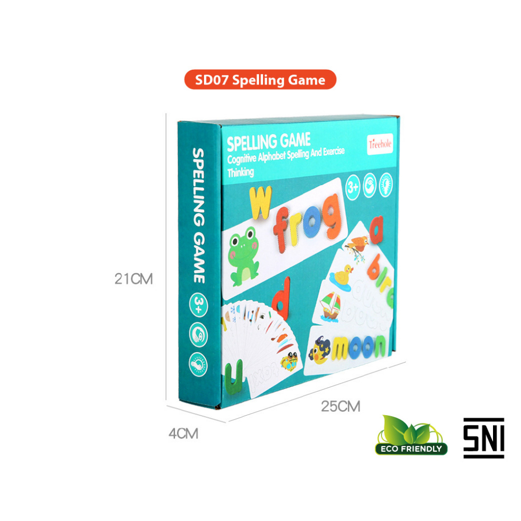 Puzzle Kayu Abjad Alphabet Abc Spelling Game