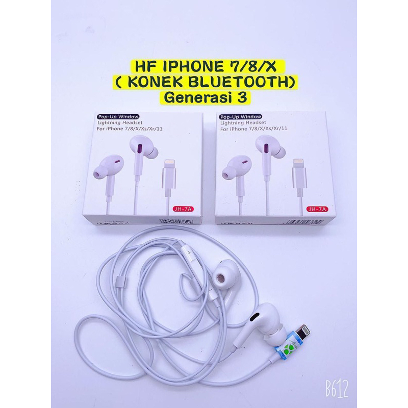 headset lightning headset headphone earphone iphone for 7/8/X/XR/XS/11/12/13/14 konek pop up bluetoo