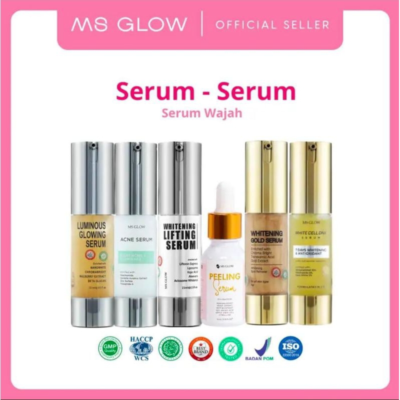 SERUM MS GLOW SERUM LUMINOUS SERUM ACNE SERUM PEELING MS GLOW SERUM DNA MS GLOW SERUM LIFTING MS GLO
