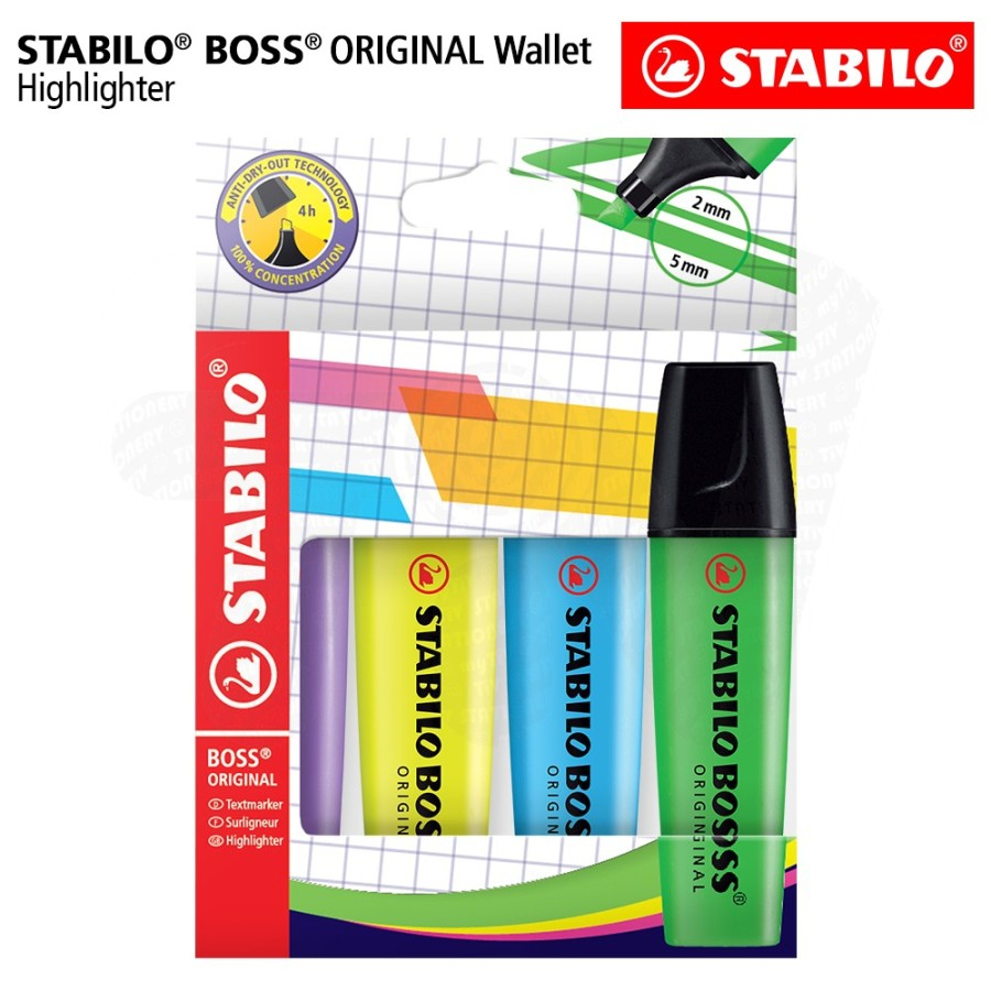 

Highlighter Stabilo BOSS Original Wallet Set 4 Colors