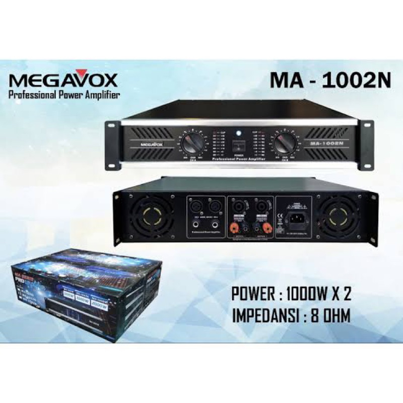 MEGAVOX POWER MEGAVOX MA1002N MEGAVOX POWER 1000 WATT x2 POWER SPEAKER POWER AMPLIFIER POWER AMPLI 1