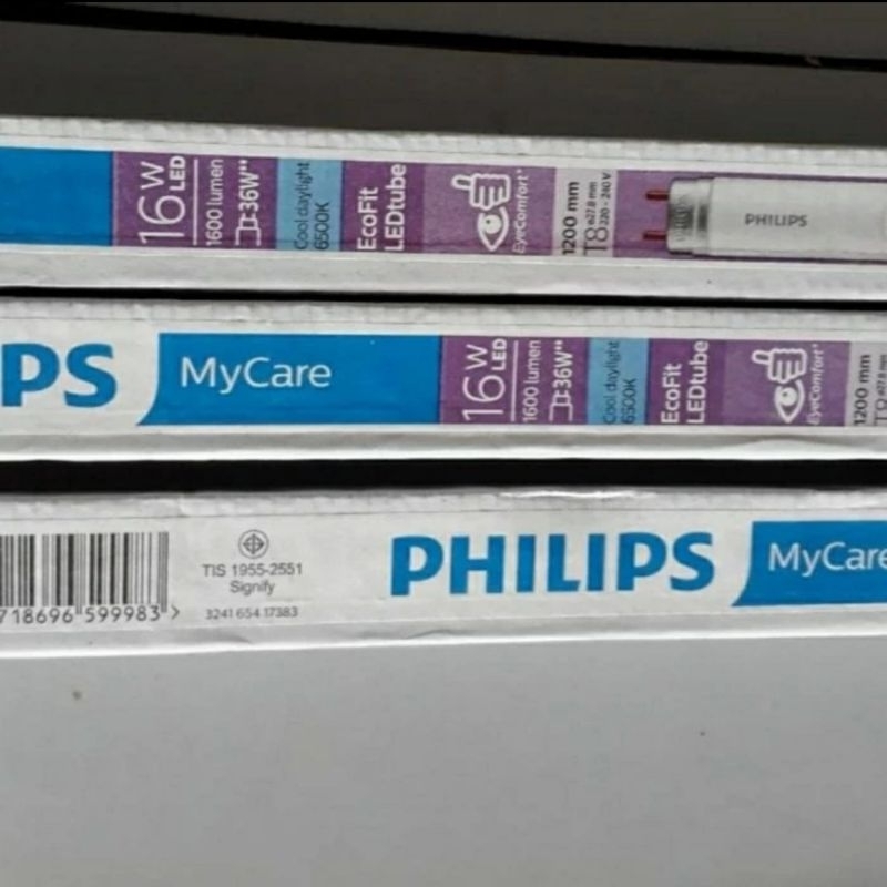 Lampu TL neon led philips 16W ecofit 6500K putih 120cm / Lampu neon led philips 16W Ecofit 6500K put