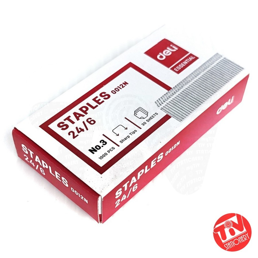 

Isi Staples Deli 0012N No.3 (24/6) Sharp Tips