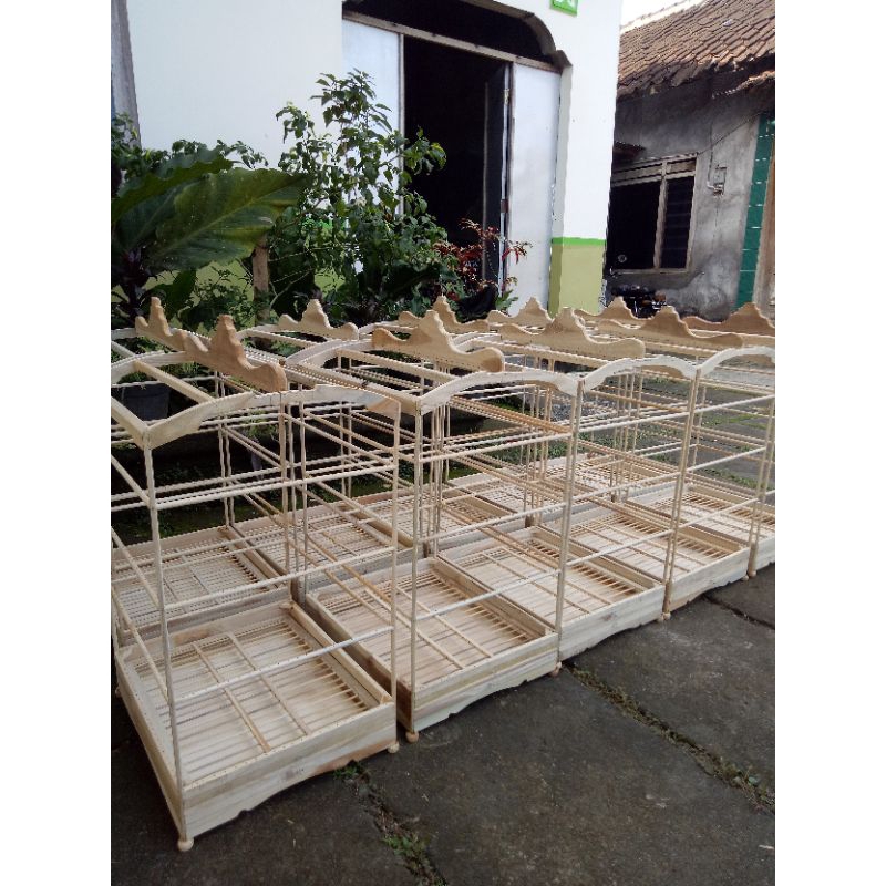 Sangkar Diamond Nomor 2 / Sangkar kayu Jati / Sangkar Ambruan