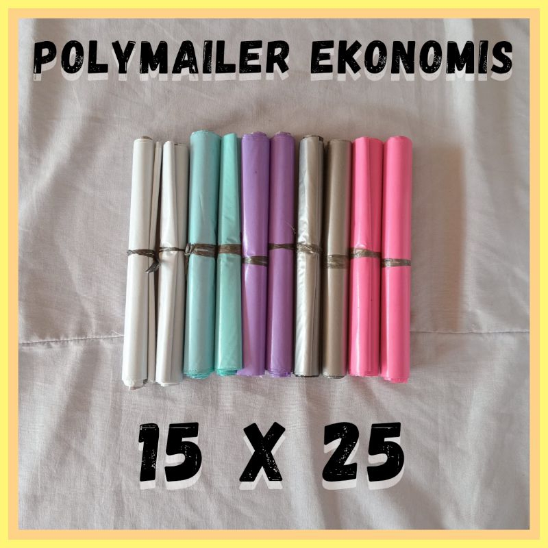 

[ ISI 5 ] POLYMAILER 15 x 25 PLASTIK DENGAN LEM GROSIR / ECER AMPLOP PACKING