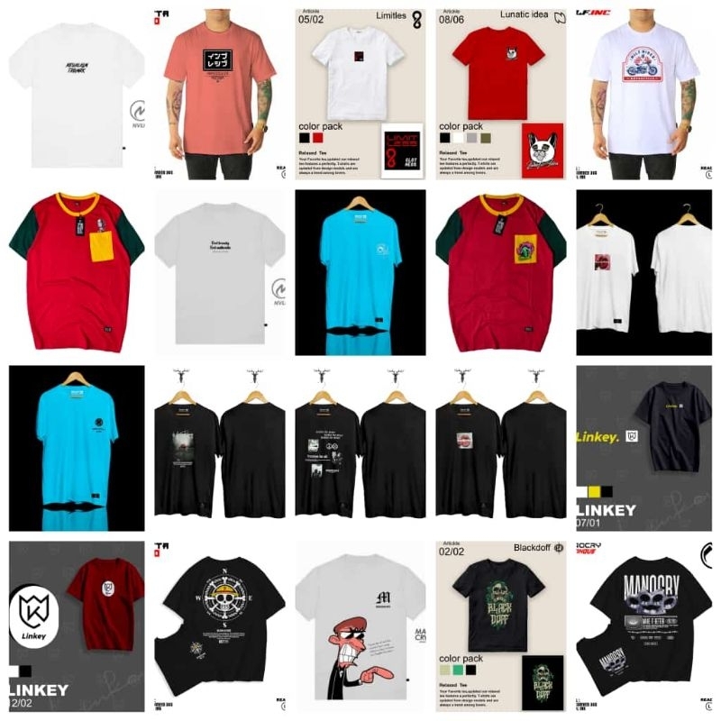PAKET 1 LUSIN GROSIR KAOS DISTRO KAOS PRIA