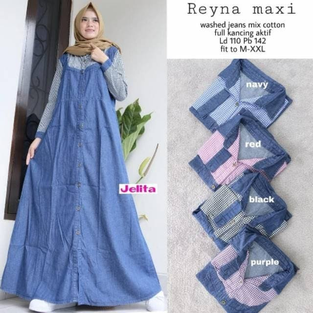 REYNA MAXY JELITA / REISA MAXY / ABITA MAXY / GAMIS JEANS JUMBO BUSUI DAN BUMIL