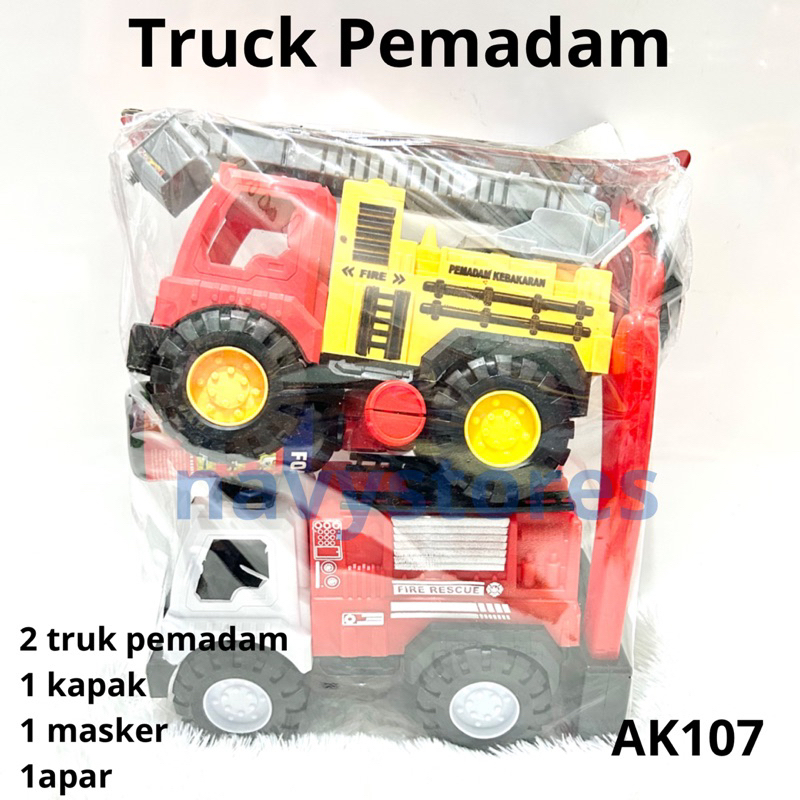 MAINAN TRUK PEMADAM KEBAKARAN DAMKAR APAR KAPAL MASKER PROFESI
