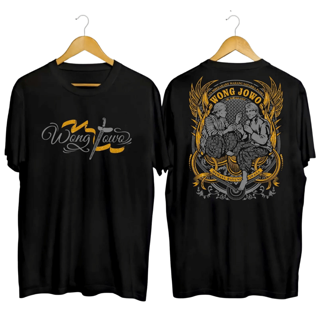 Kaos Wong Jowo  Tshirt Jawa Wayang Kulit Gunungan Distro Atasan Pria | Wanita Unisex Lengan Pendek