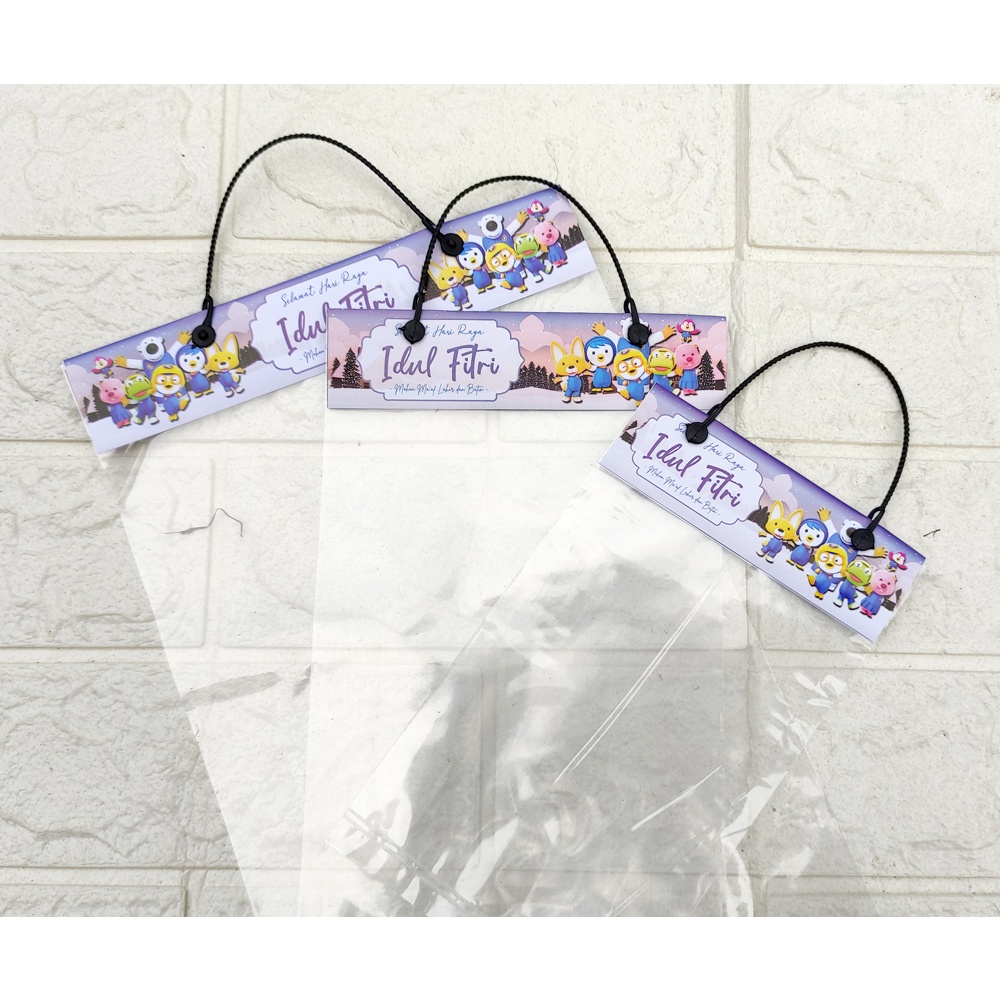 

Label Snack Lebaran dan Ultah (Plastik 10x20 cm, Label, Tali) 10 SET