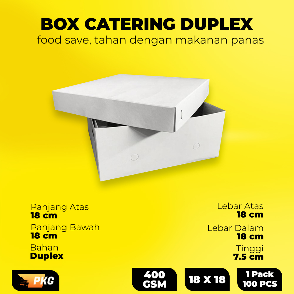 Dus Nasi Duplex 18x18 Tebal 400Gsm / Katering Box Dus Nasi Putih