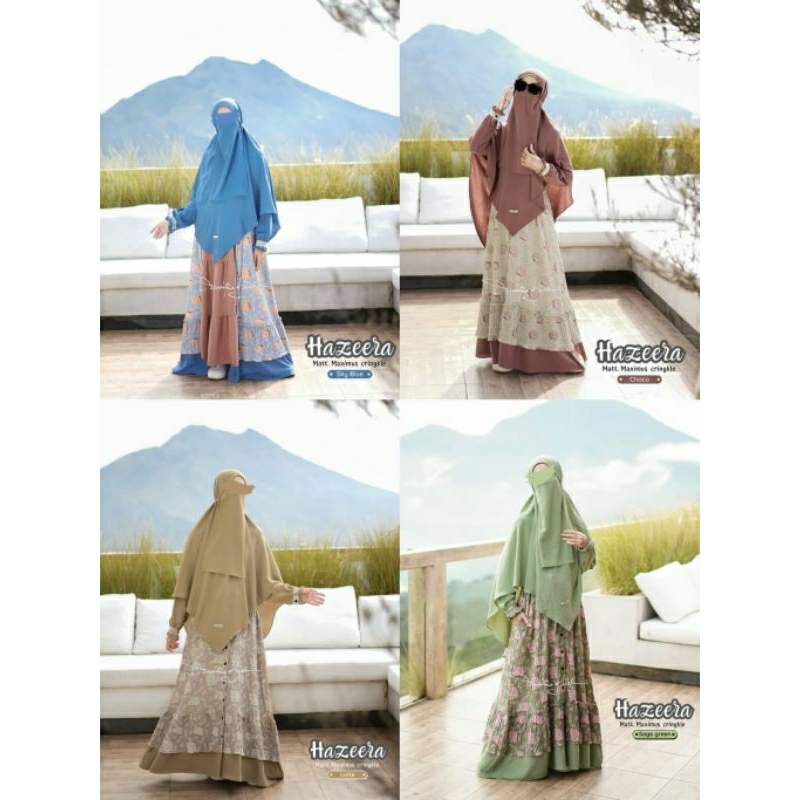 [READY] HAZEERA GAMIS SET BY DAMAIRA HIJAB | KHIMAR NON PED |CRINKLE MAXIMUS | FREE CADAR TALI❤️