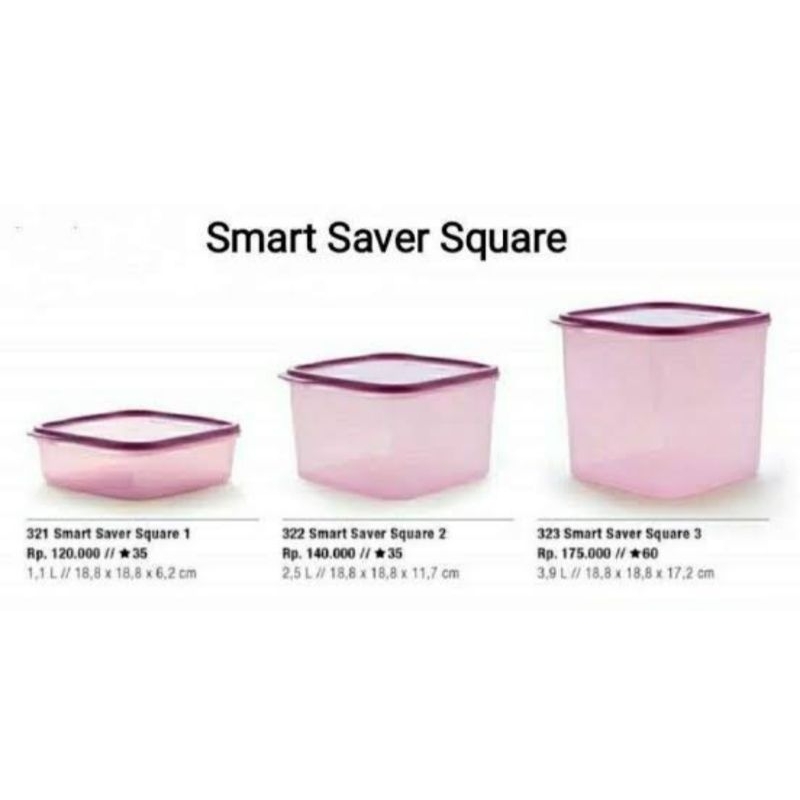 Tutup Smart Saver Square Tupperware