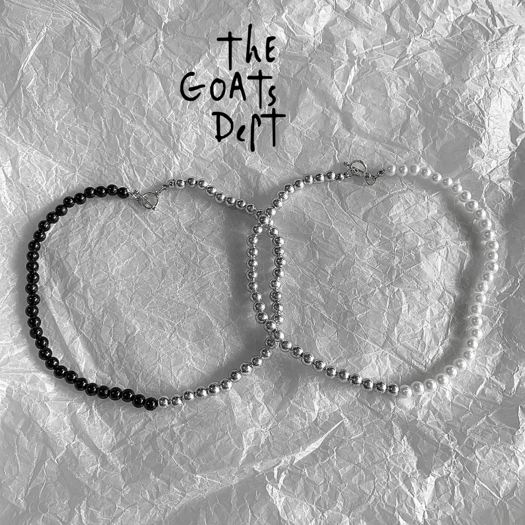The Goats Dept - Vintage Pearl Necklace Original / tgd875  kalung mutiara vintage warna hitam putih 