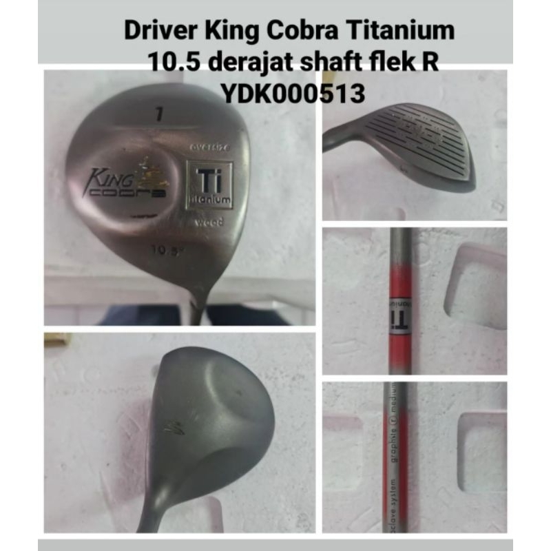 Stik golf Driver King Cobra Titanium 10.5 derajat shaft flek R Bekas second