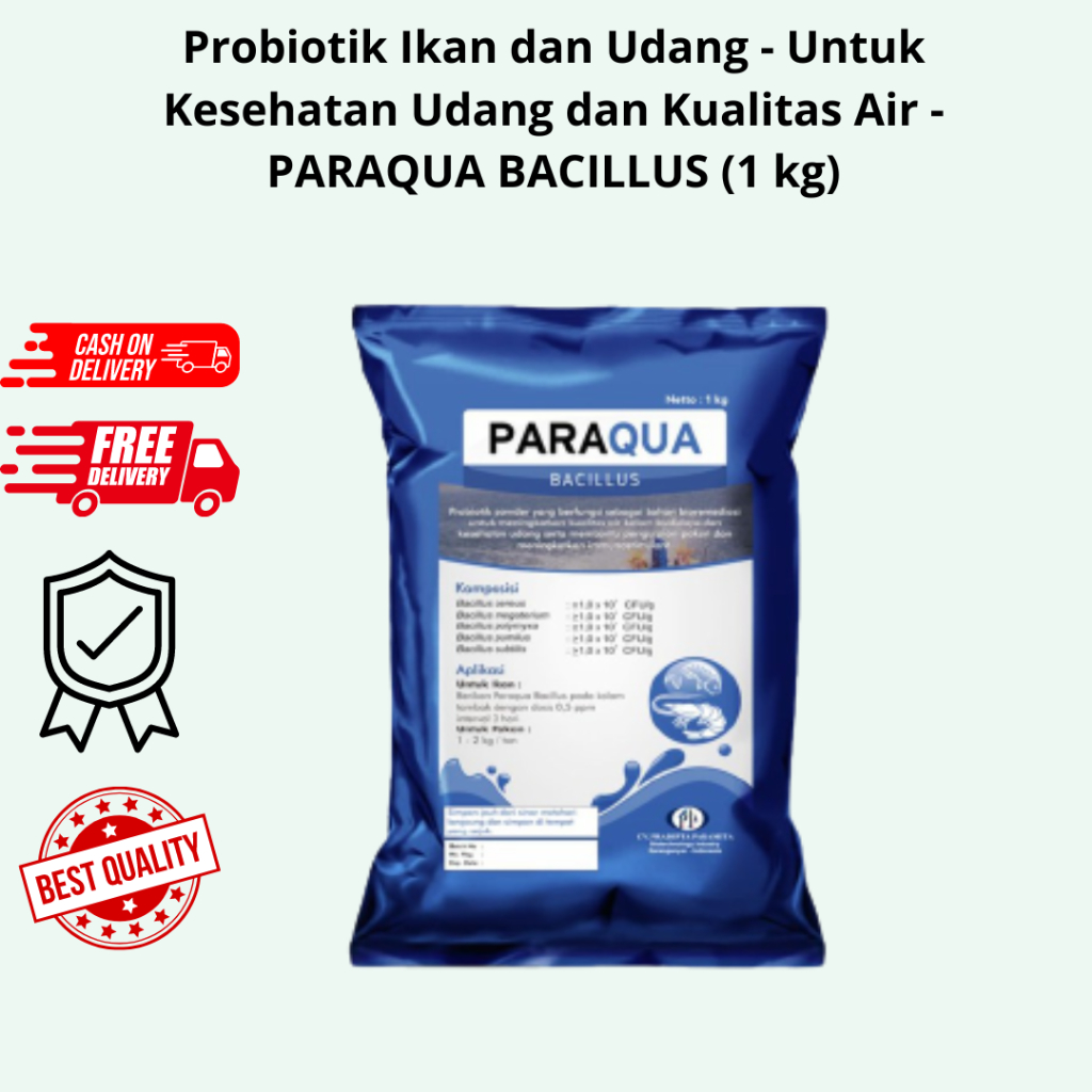 Probiotik Ikan dan Udang - Untuk Kesehatan Udang dan Kualitas Air - PARAQUA BACILLUS (1 kg)