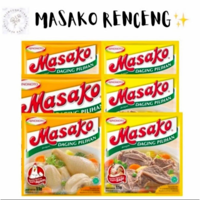 

Masako rasa Ayam/Sapi rencengan ( 12 pcs )