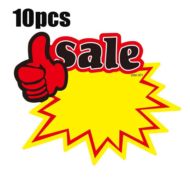 

10pcs/set Kertas Penjepit Harga Tulisan Kertas Harga Promo Kartu Promosi Pop Card Price Tags POP Paper Sale & New Label Pop POP Paper Price Tags