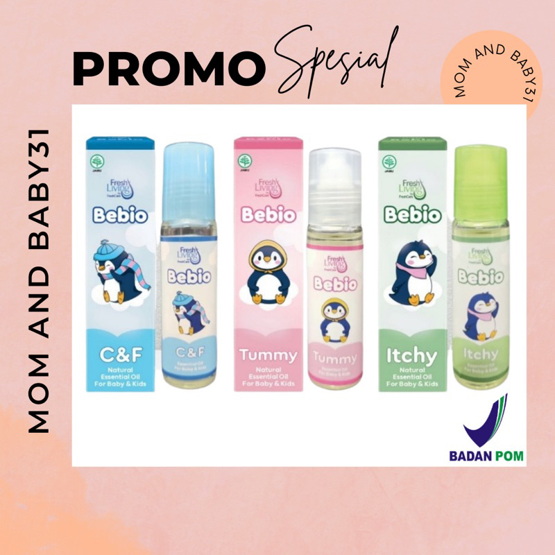Jessen FreshLiving Bebio By Fresh Care Essential Oil 9ml - Flu Pilek Batuk Gatal Perut Kembung Bayi 