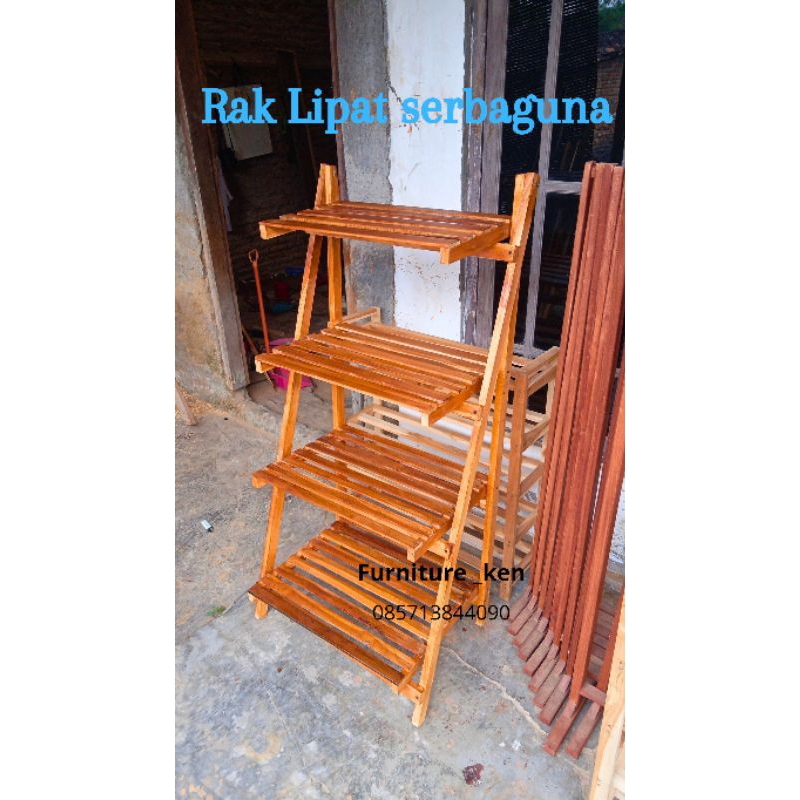 Rak lipat serbaguna//rak kayu multifungsi//rak displaymakanan