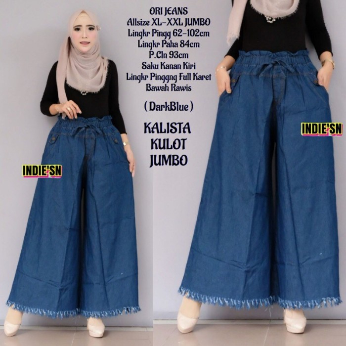 CELANA KULOT RAWIS JEANS JUMBO / KULOT JEANS RAWIS WANITA / KULOT JEANS JUMBO