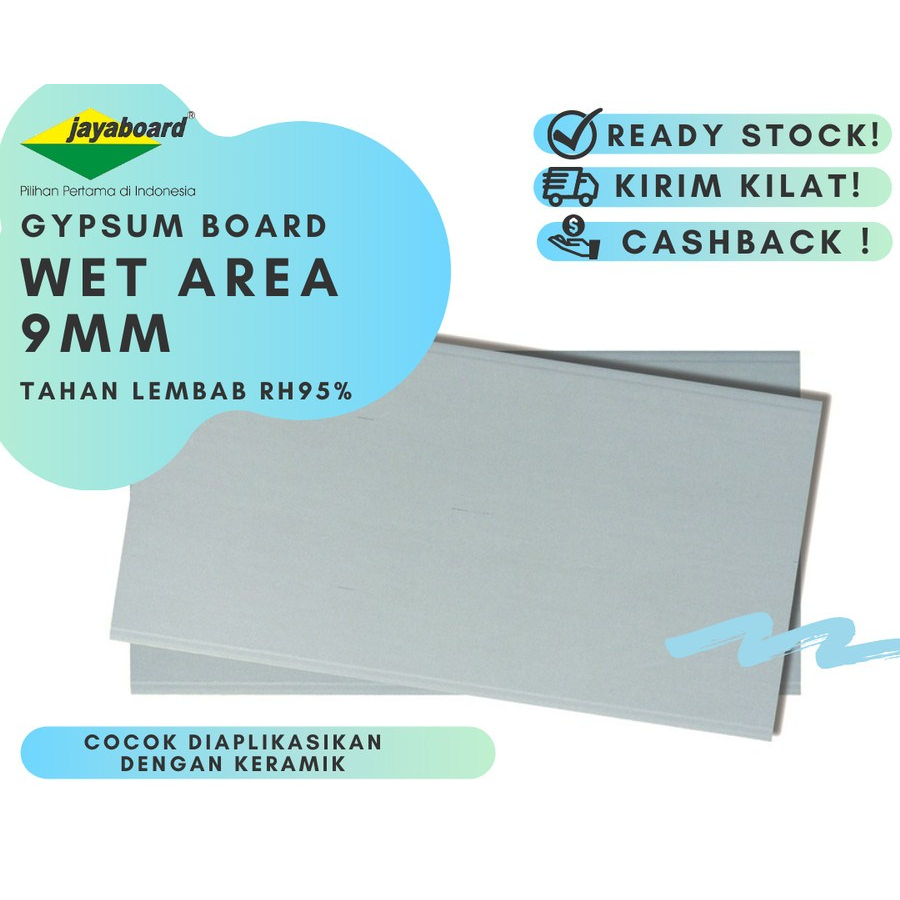 Gipsum WR Jayaboard 9mm / Gypsum Jaya Wet Area Tahan Anti Lembab