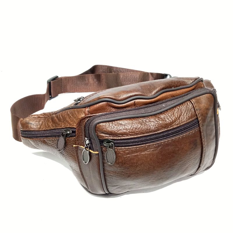 Waistbag Kulit Tas Pinggang Kulit Asli Tas Selempang Dada Import Kulit Asli