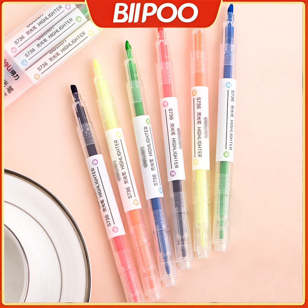 

BIIPOO Spidol 2 sisi Tebal dan Tipis Warna Highlighter Untuk Stationary Sekolah
