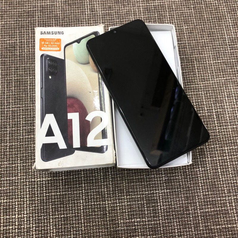 Samsung Galaxy A12 4/128gb Fullset Second Garansi Resmi