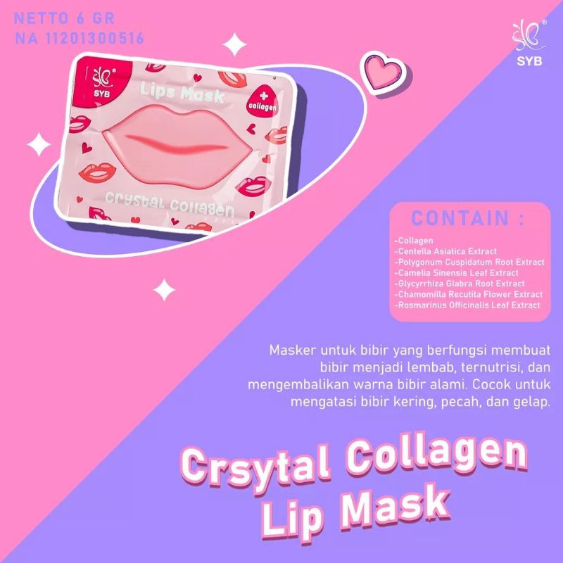 SYB CRYSTAL COLLAGEN LIP MASK | EYE MASK 6 GR