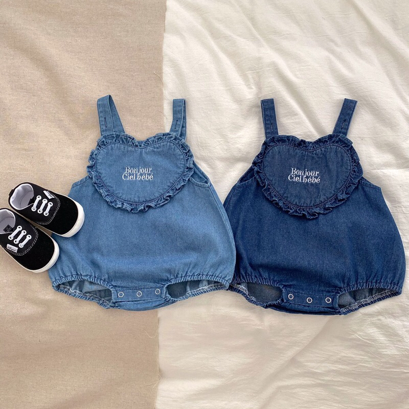 Overall denim anak unisex, baju kodok bayi bahan jeans