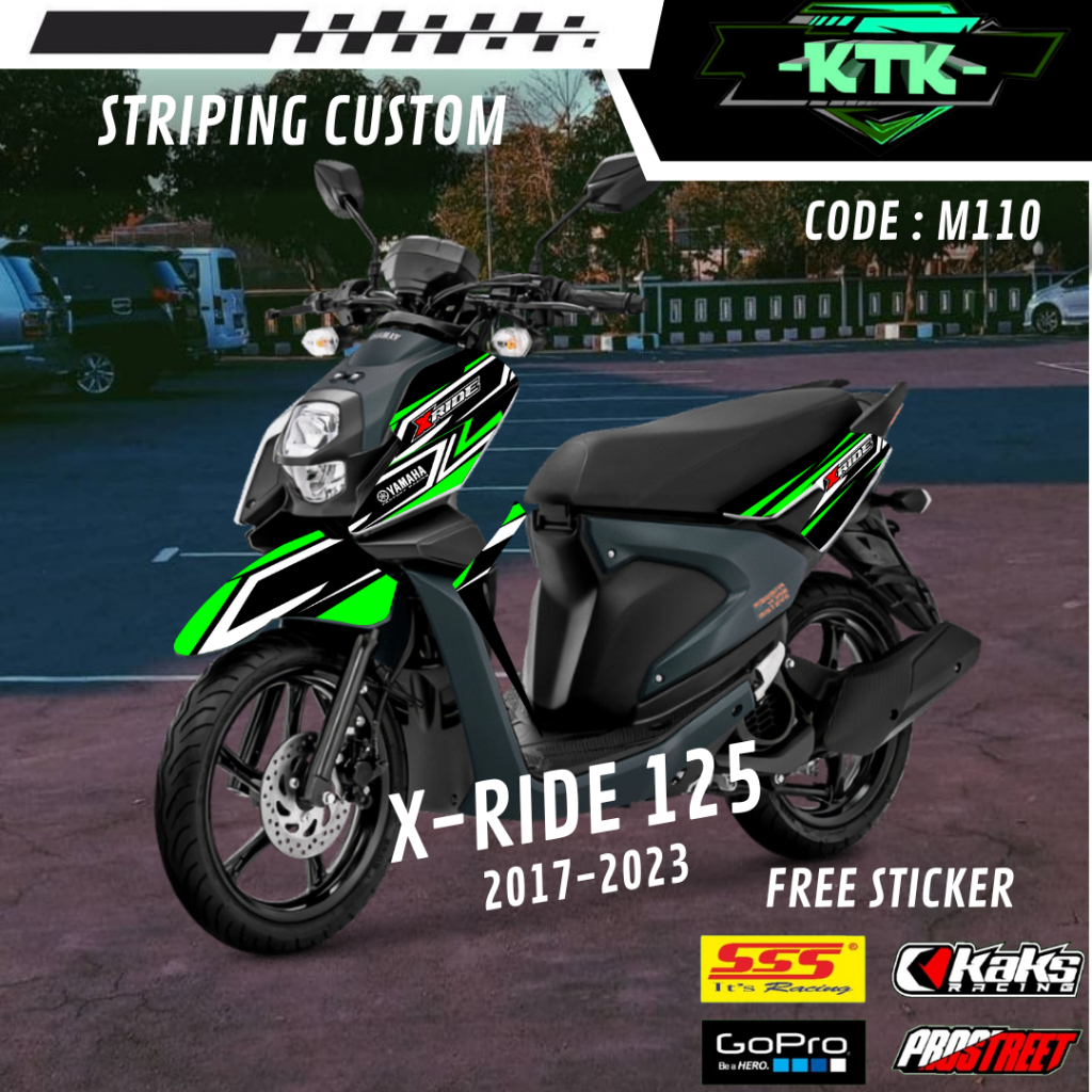 Lis Striping Sticker Variasi Aksesoris List Stiker Pelindung Body Logo Emblem Motor Yamaha X Ride X-