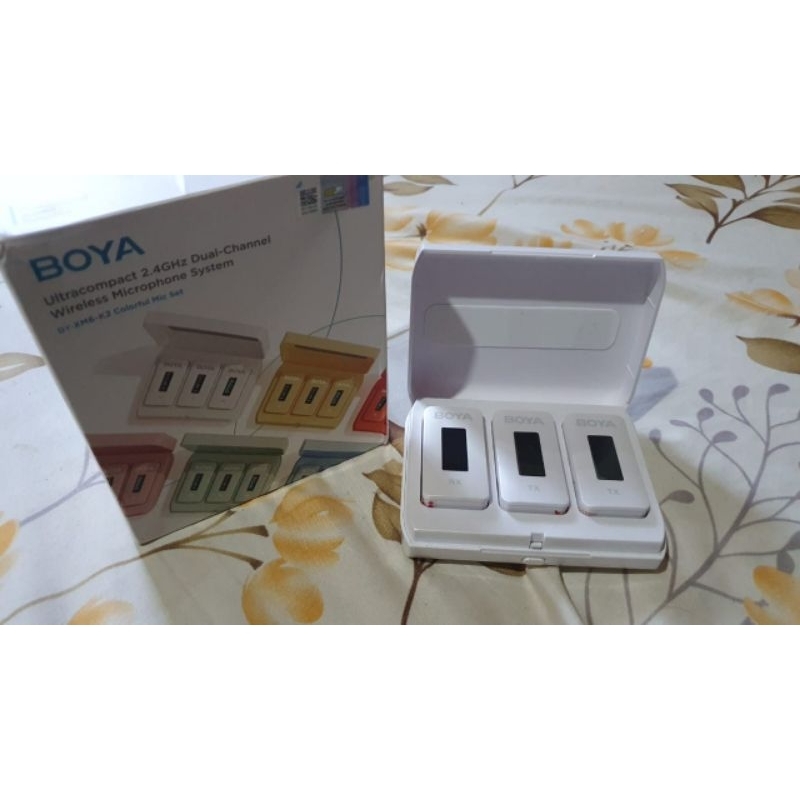 Mic Boya Wireless versi terbaru garansi  1 tahun, bekas Fullset lengkap, bonus pouch