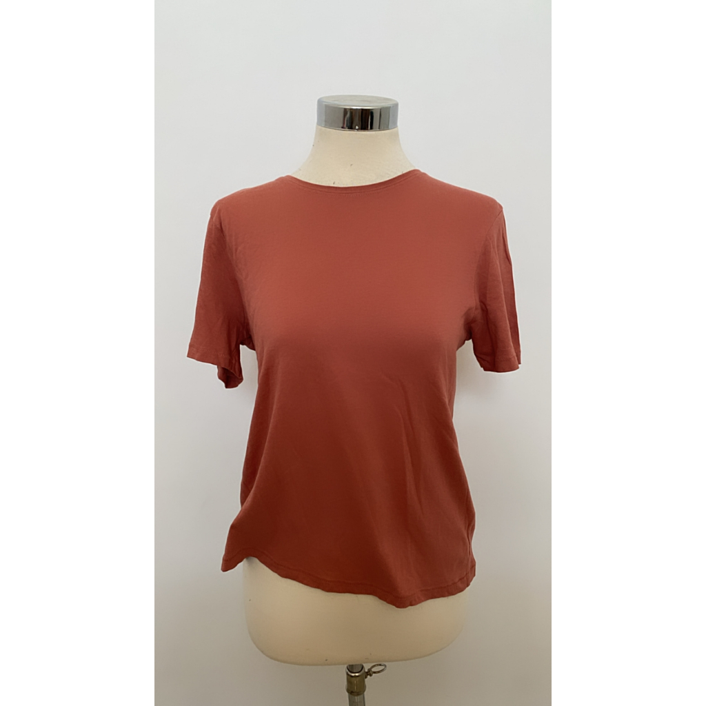 KAOS MERAH BATA T-SHIRT ZARA ASLI ORIGINAL BASIC READY STOK MERAH GUAVA ROUND NECK LENGAN PENDEK ATA