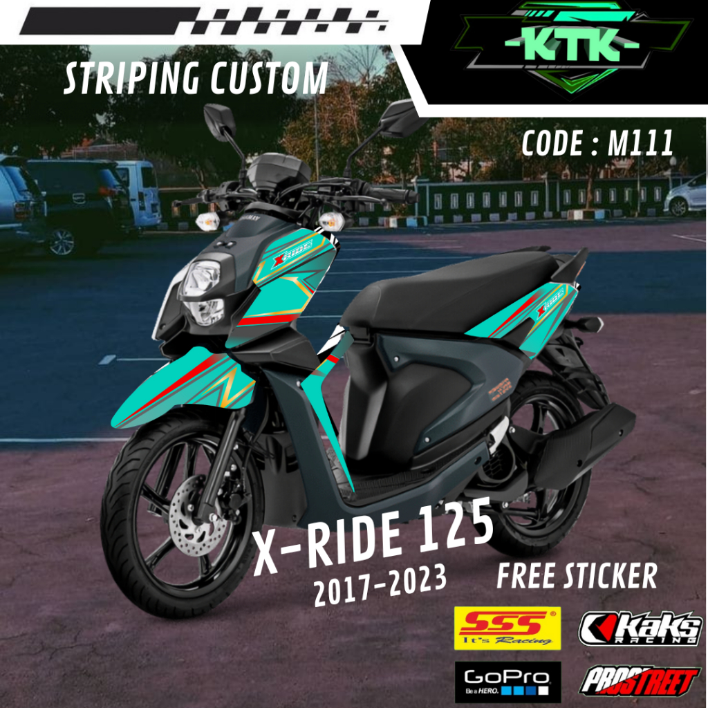 Lis Striping Sticker Variasi Aksesoris List Stiker Pelindung Body Logo Emblem Motor Yamaha X Ride X-