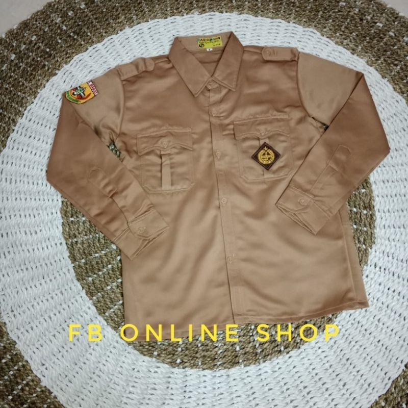 Baju Pramuka Penggalang Tangan Panjang Bahan Elemen
